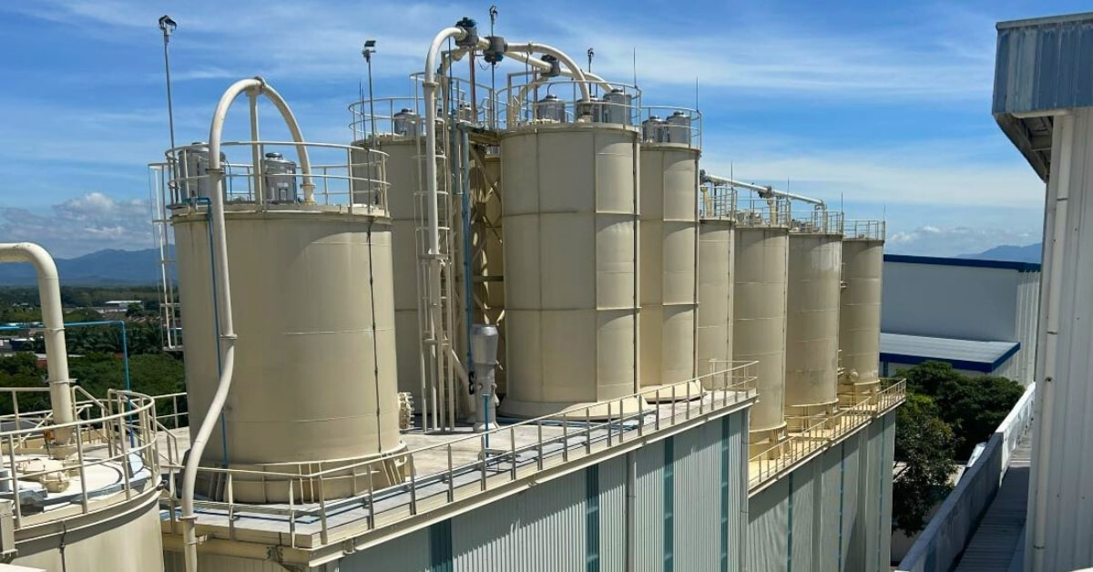 An industrial tank farm.