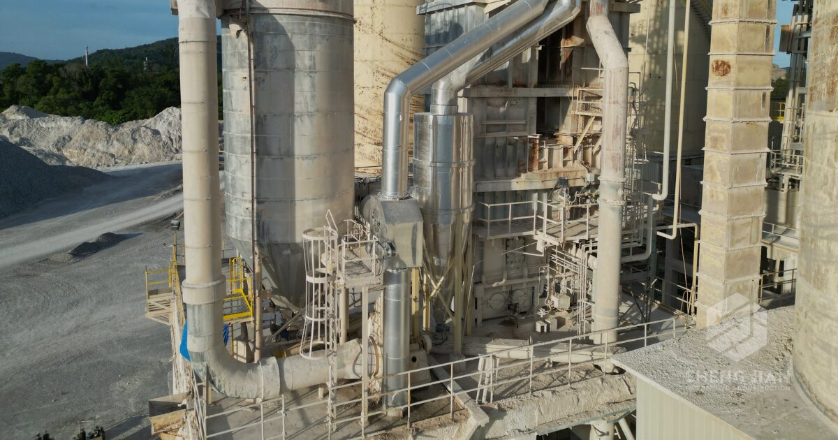 Pneumatic conveyors in operation in an industrial setting.
