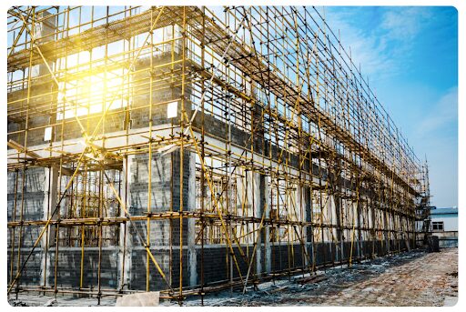 A facility being built as part of the construction of factory buildings.